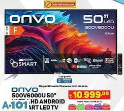 ONVO 50 ULTRA HD ANDROİD SMART LED TV AKILLI TELEVİZYON